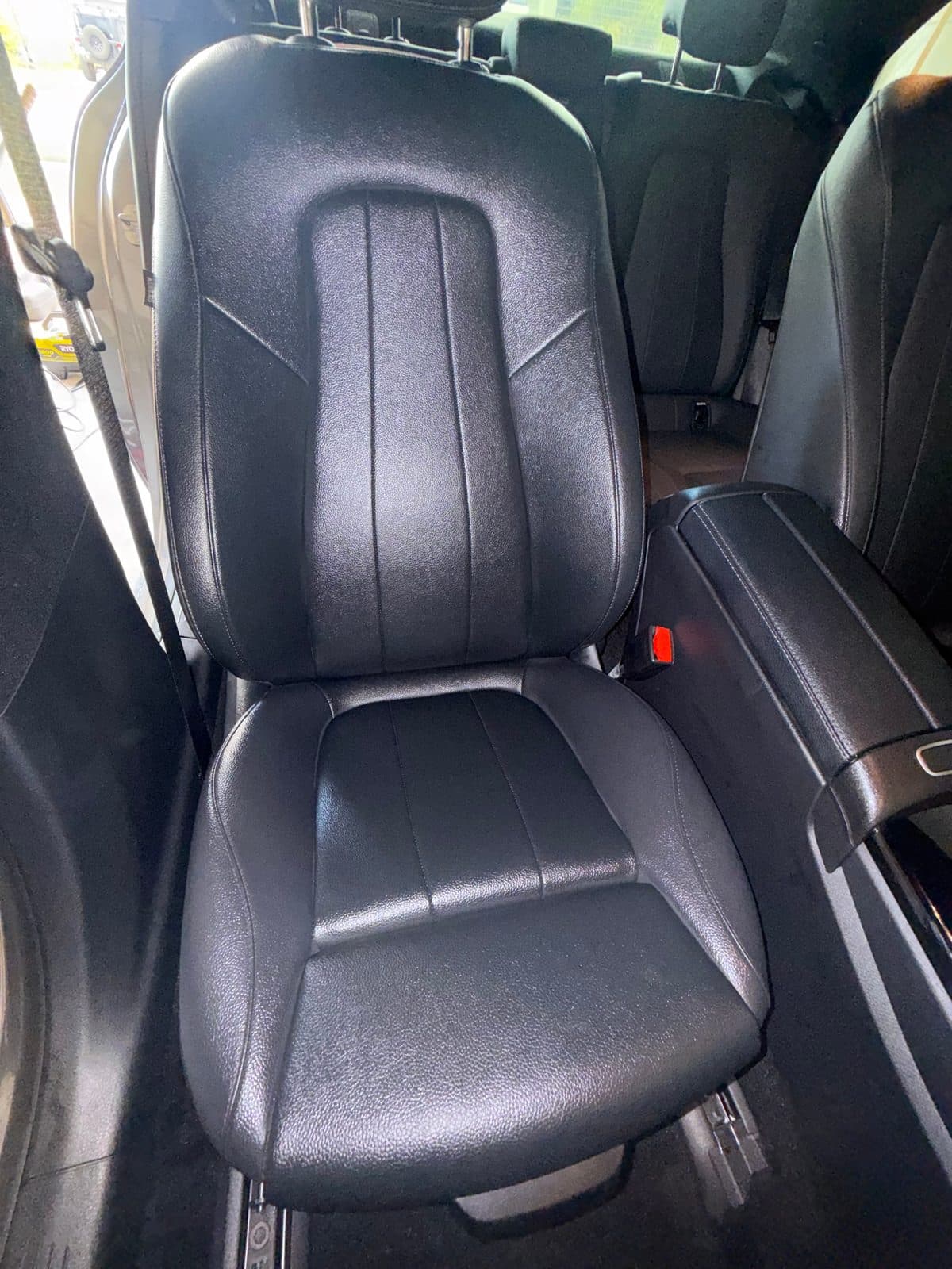 Cleaned black leather Mercedes-Benz CLA seat