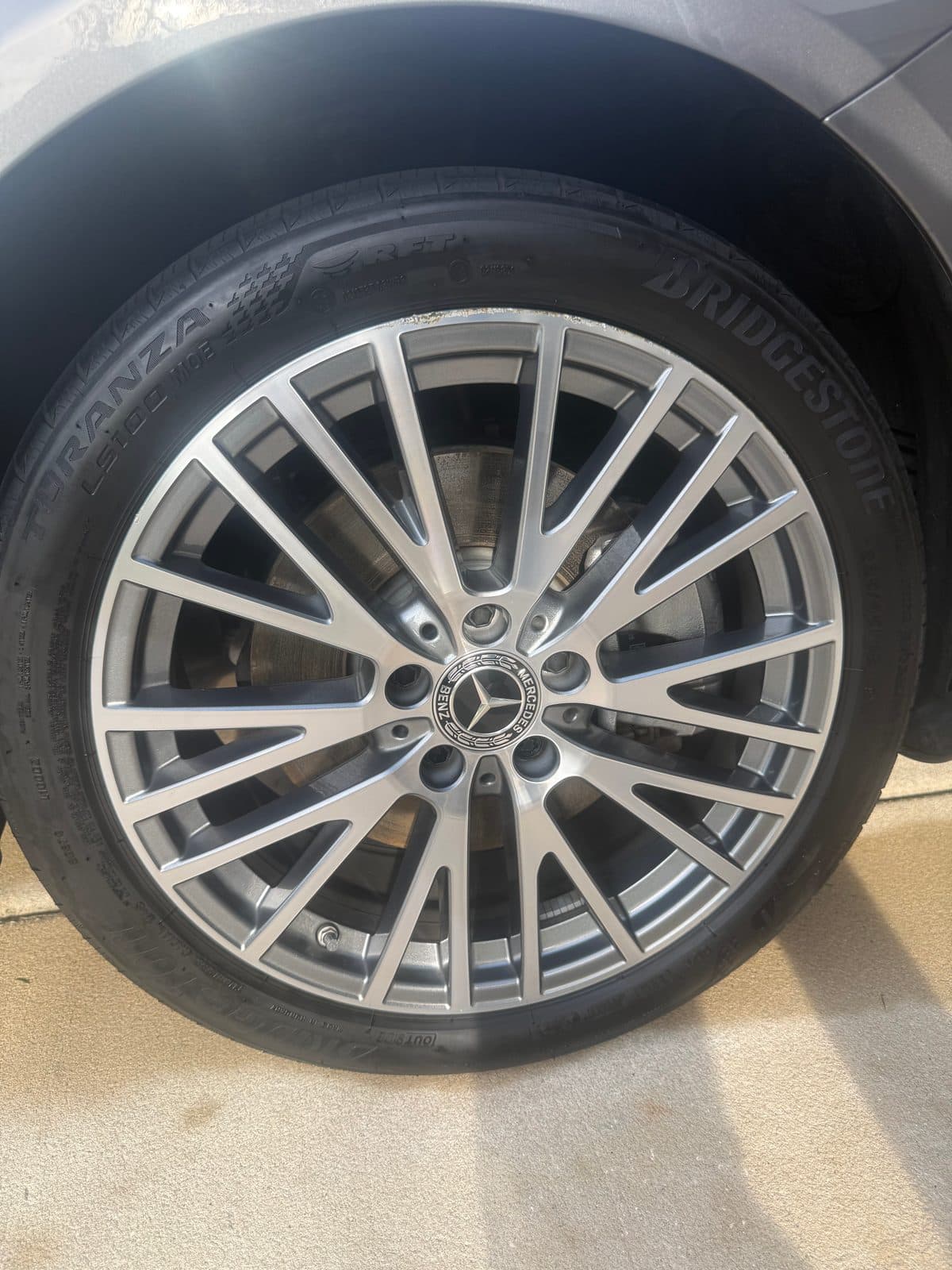 Cleaned Mercedes-Benz AMG alloy wheel